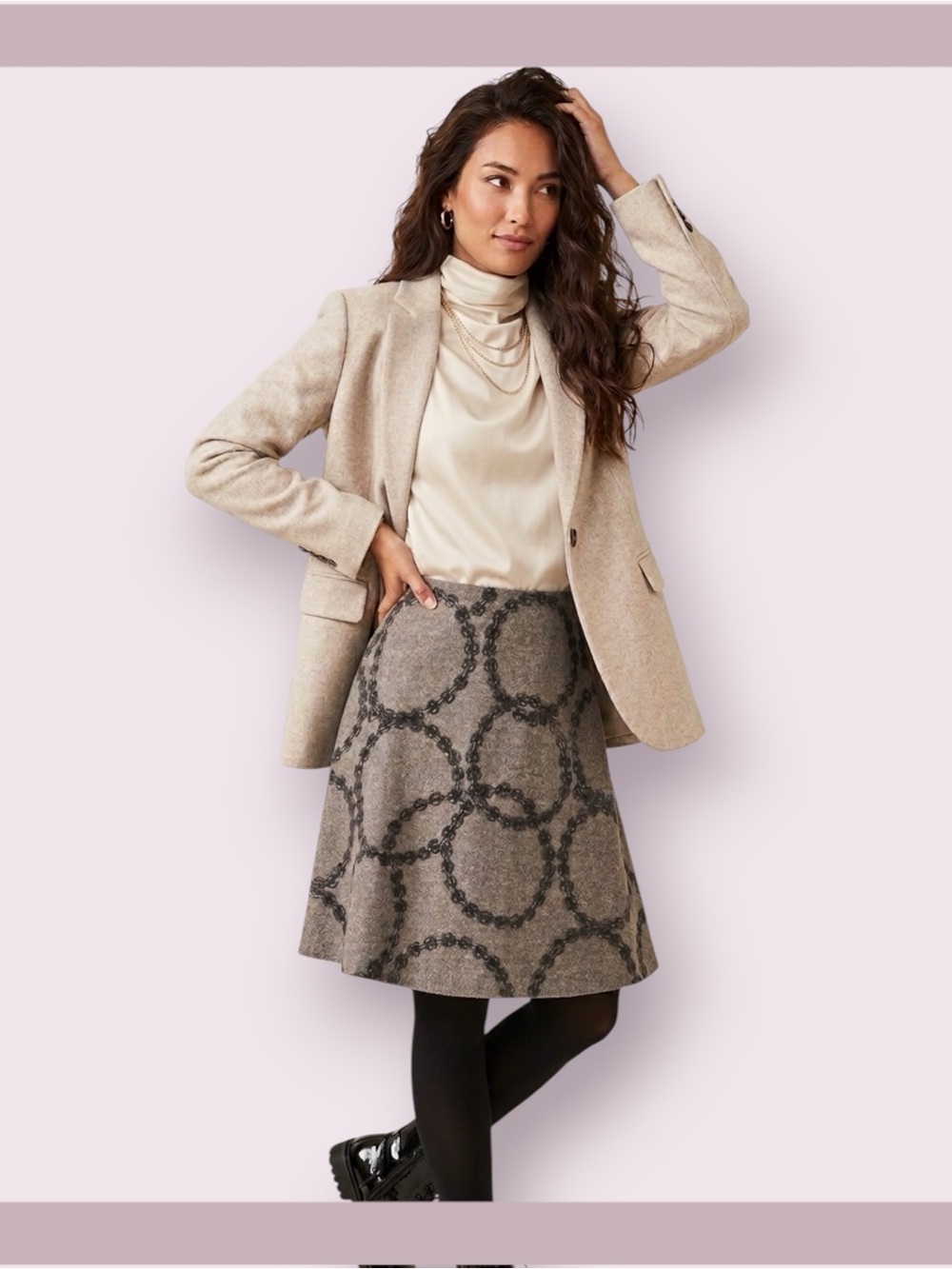 Boden Wool Blend Lined Circle Skirt